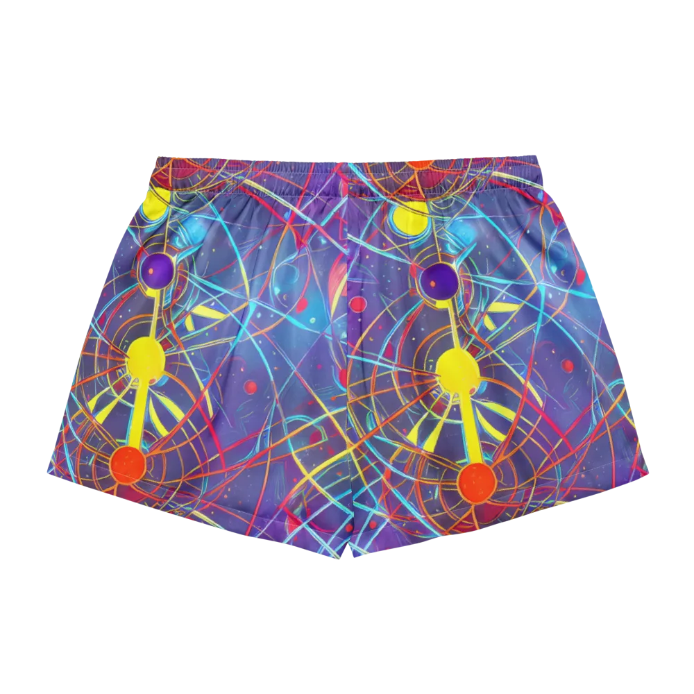 Quantum Lattice on Women's Pajama Shorts — Back