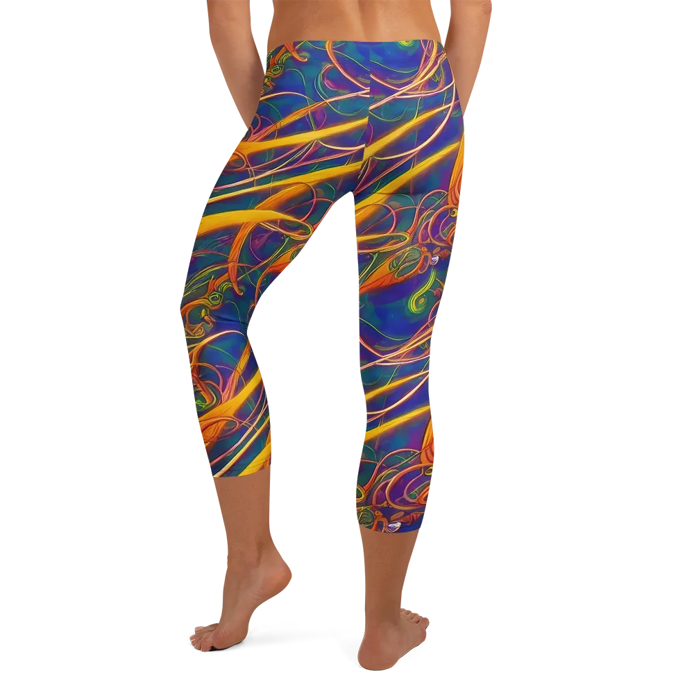Luminous Whirl on Capri Leggings — Back