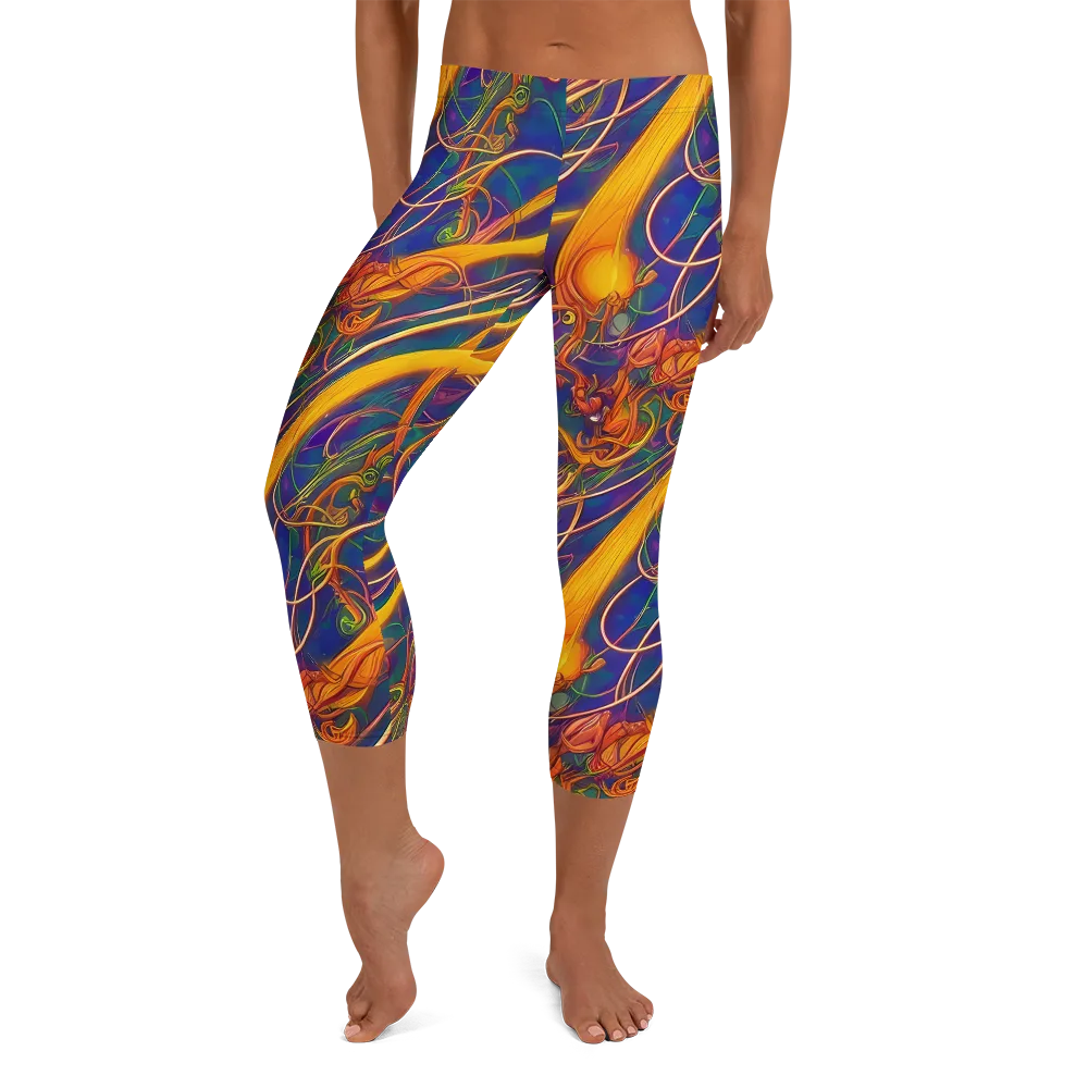 Luminous Whirl on Capri Leggings — Front