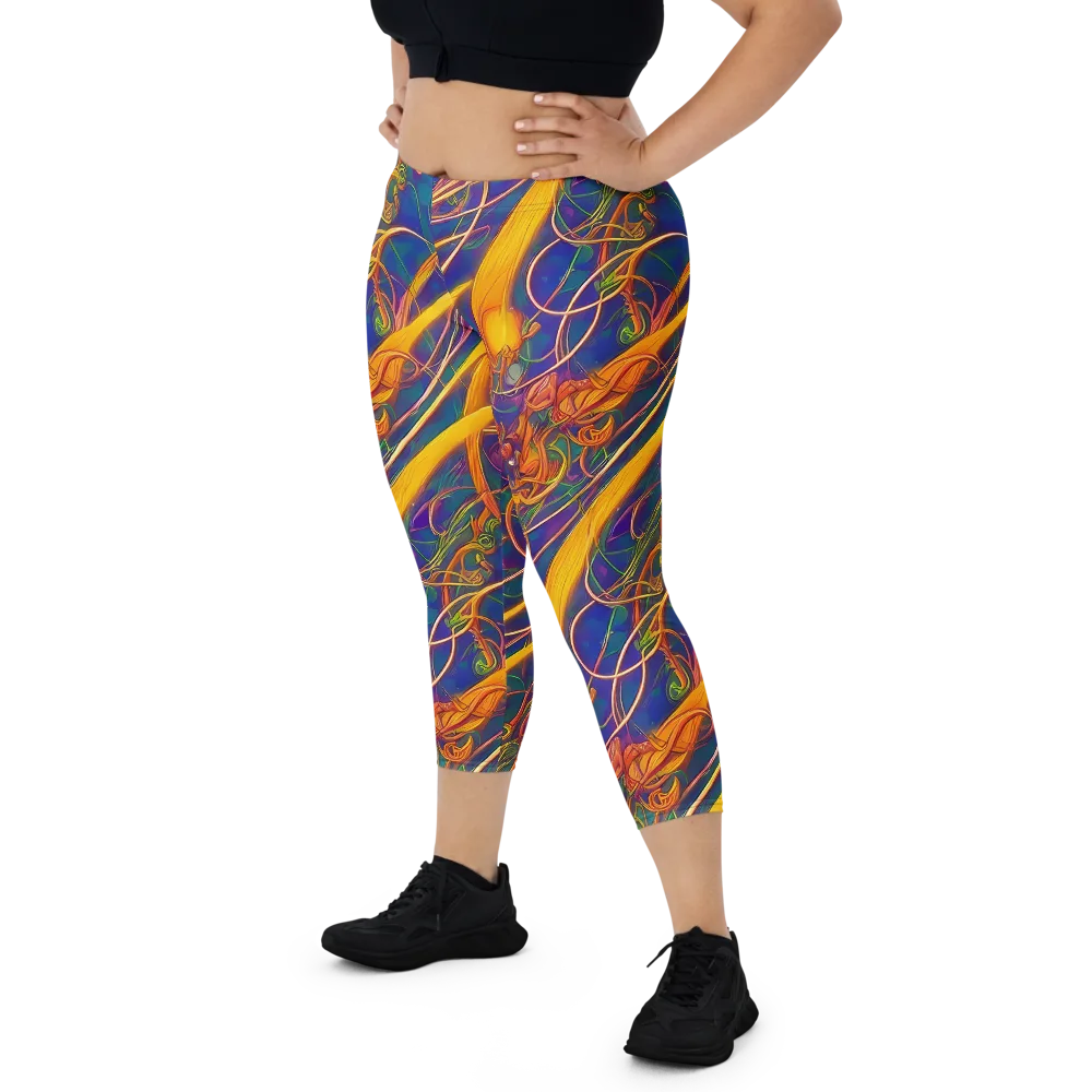 Luminous Whirl on Capri Leggings — Front