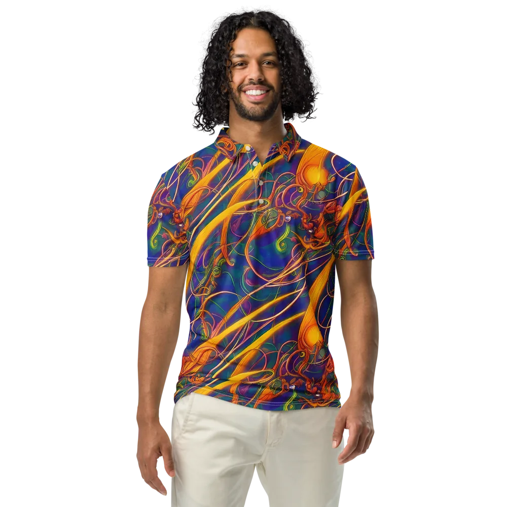 Luminous Whirl on Men's Slim Fit Polo Shirt — Front
