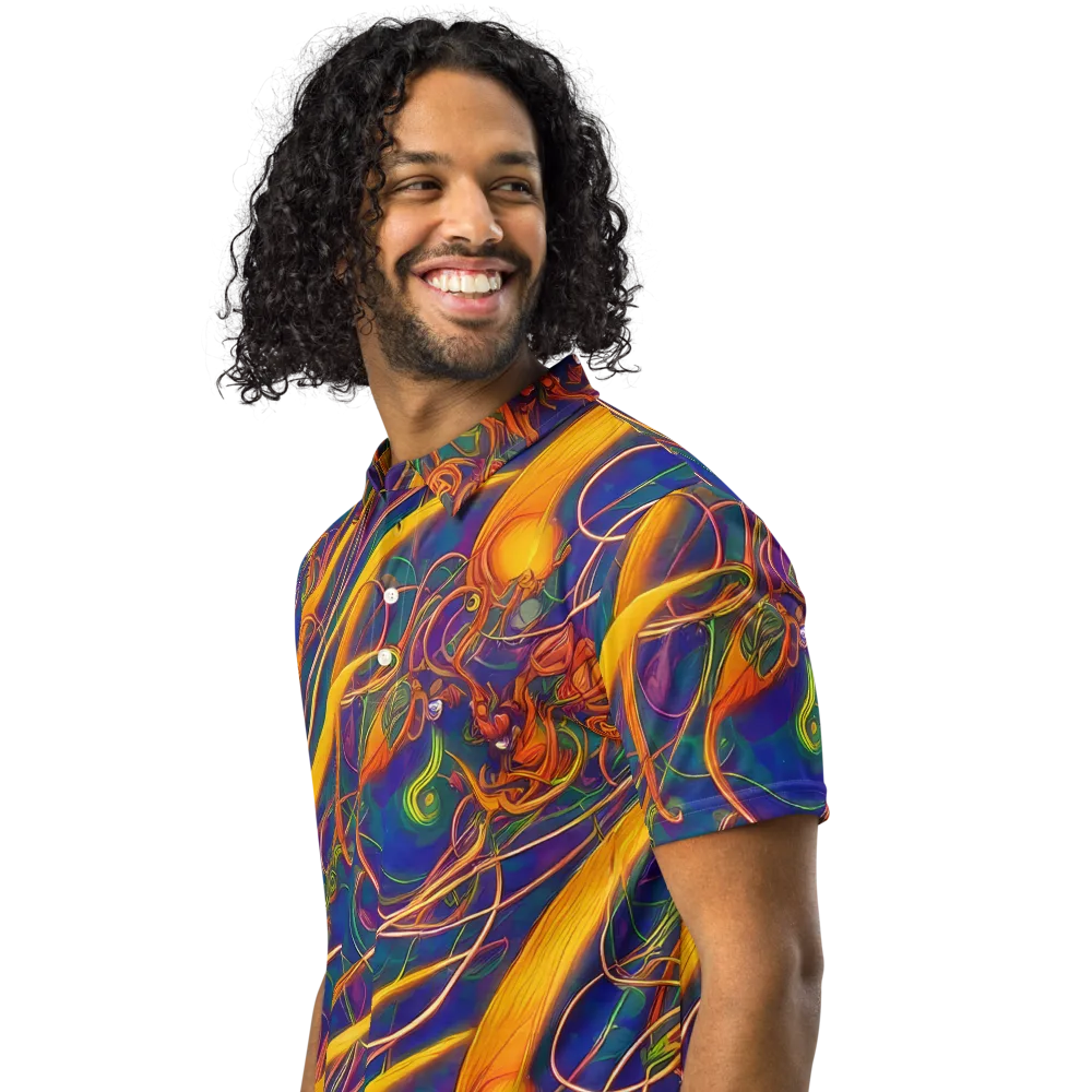 Luminous Whirl on Men's Slim Fit Polo Shirt — Left Front
