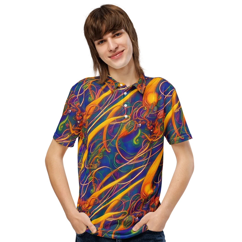 Luminous Whirl on Men's Slim Fit Polo Shirt — Front
