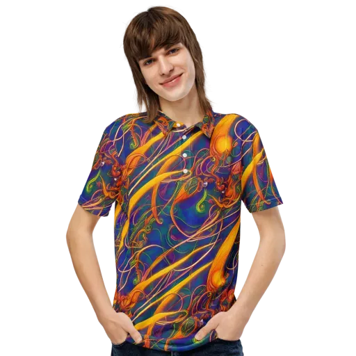 Luminous Whirl on a Men's Slim Fit Polo Shirt