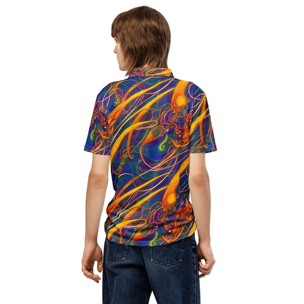 Luminous Whirl on Men's Slim Fit Polo Shirt — Back