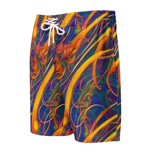 Luminous Whirl on a Men's Board Shorts