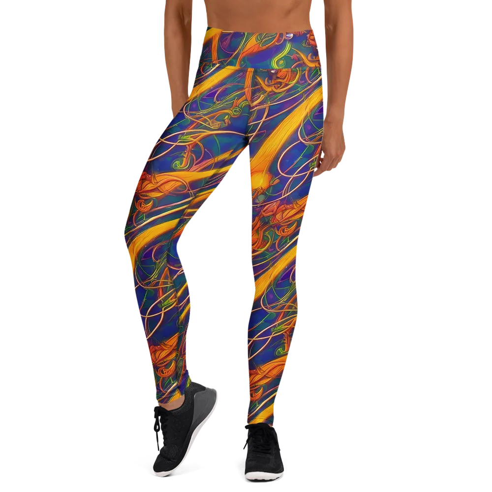 Luminous Whirl on Yoga Leggings — Front