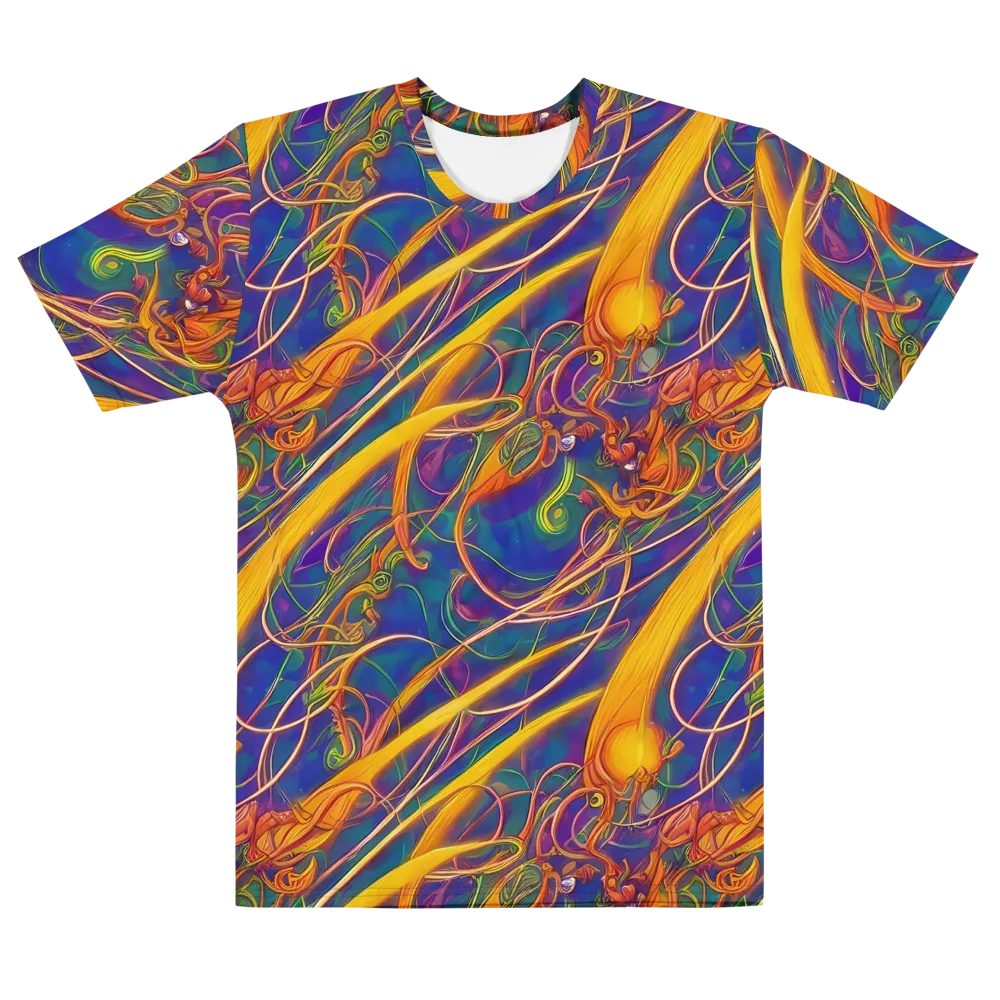 Luminous Whirl on Men's Cotton Crew Neck T-Shirt — Front
