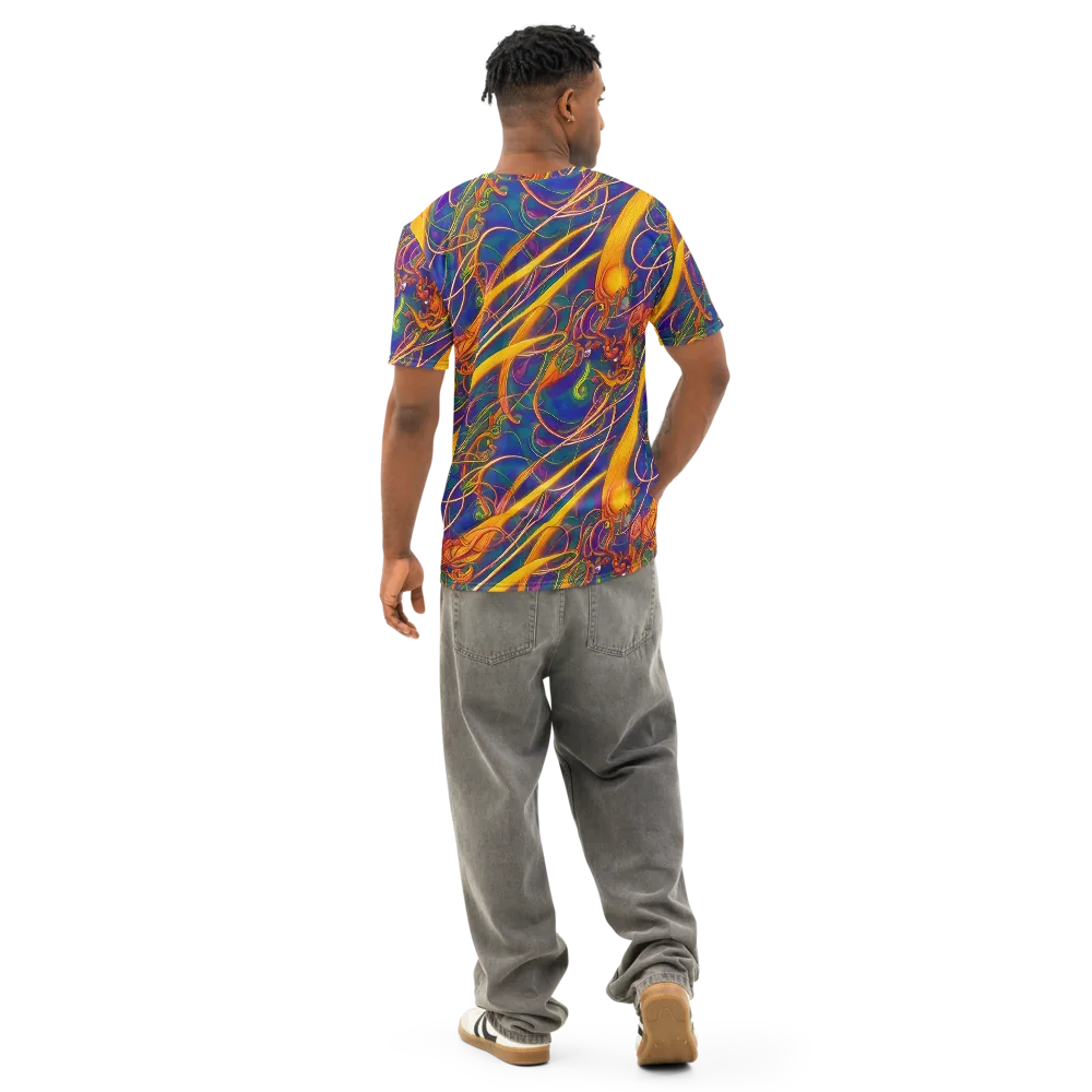 Luminous Whirl on Men's Cotton Crew Neck T-Shirt — Back