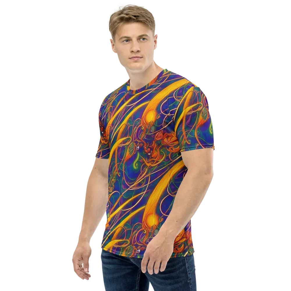 Luminous Whirl on Men's Crew Neck T-Shirt — Left