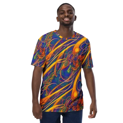 Luminous Whirl on a Men's Crew Neck T-Shirt