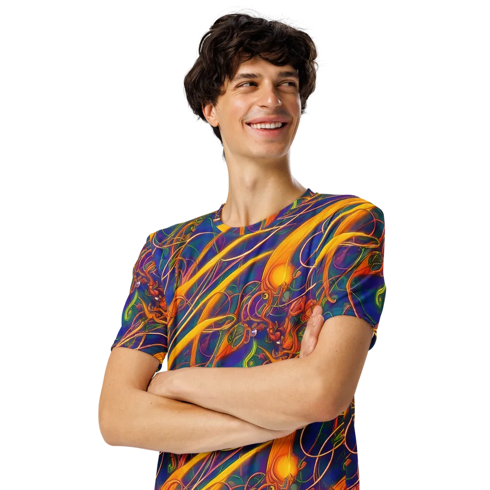 Luminous Whirl on Men's Crew Neck T-Shirt — Left Front
