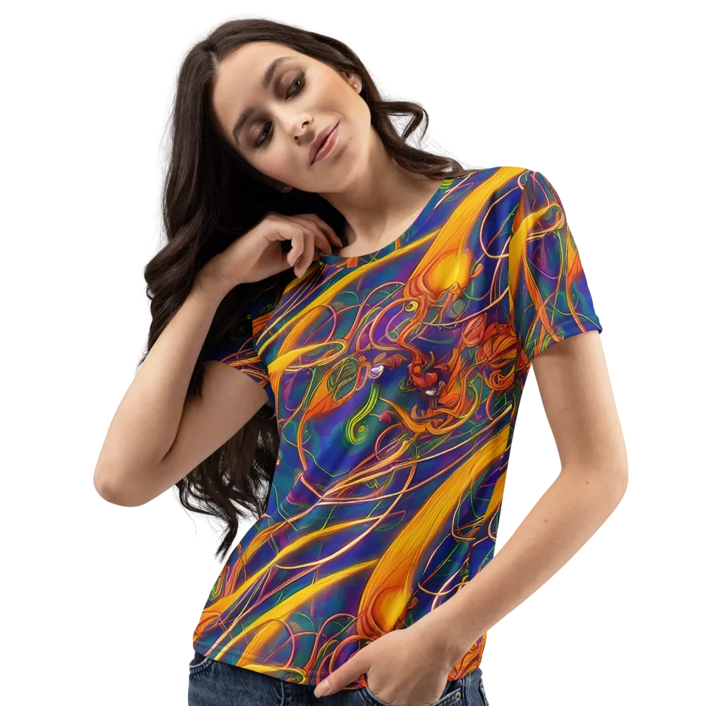Luminous Whirl on Women's Crew Neck T-Shirt — Left Front