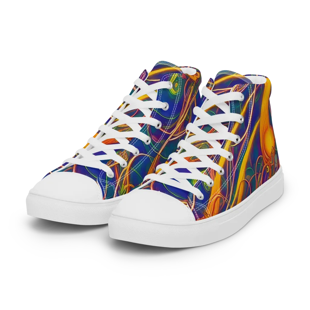 Luminous Whirl on Women's High Top Canvas Shoes — Left Front