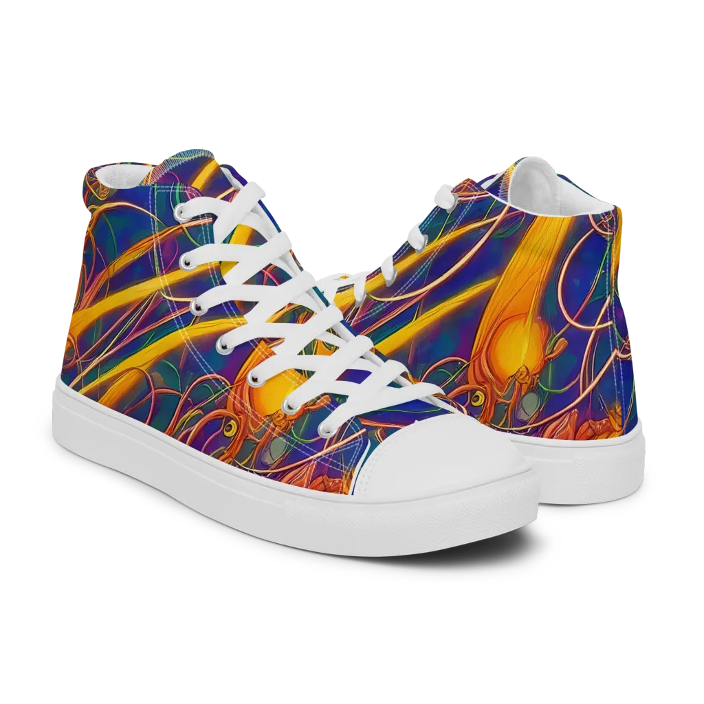 Luminous Whirl on Women's High Top Canvas Shoes — Right