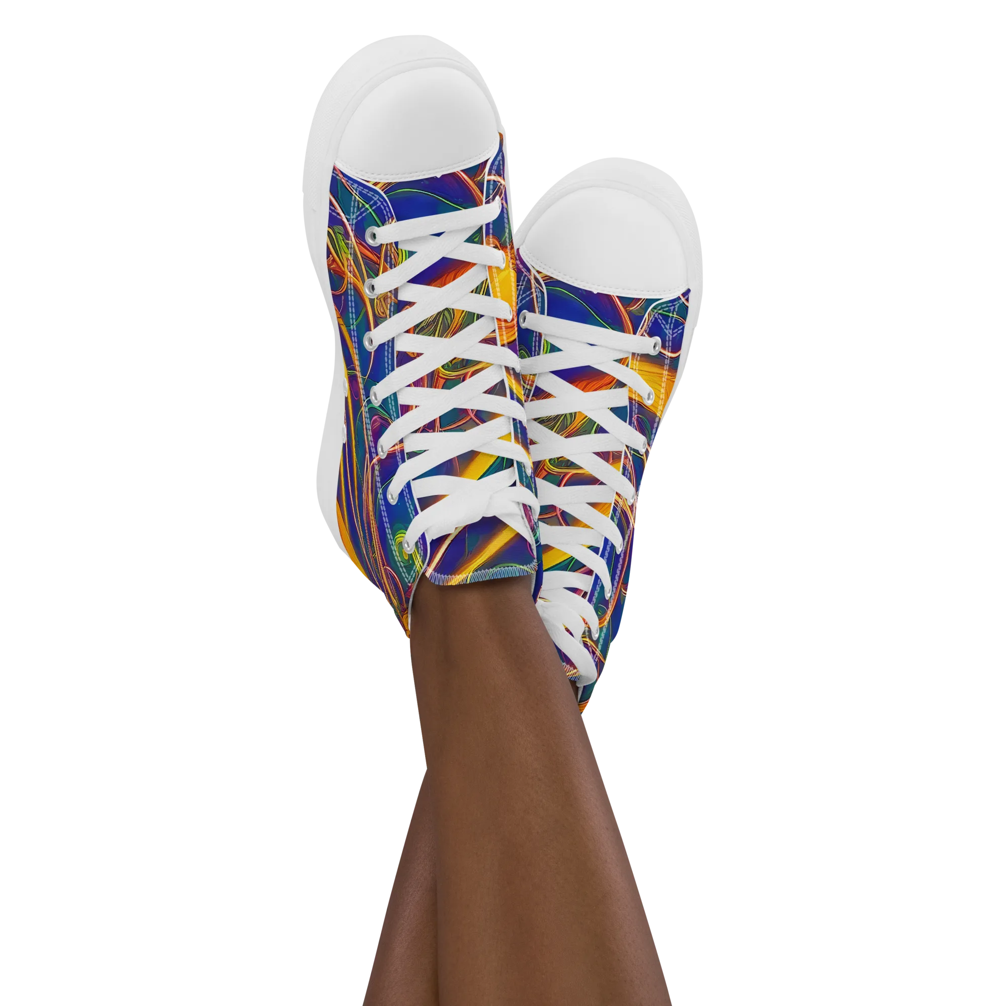 Luminous Whirl on Women's High Top Canvas Shoes — Front