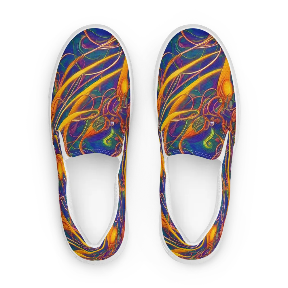 Luminous Whirl on Men's Slip-On Canvas Shoes — Front