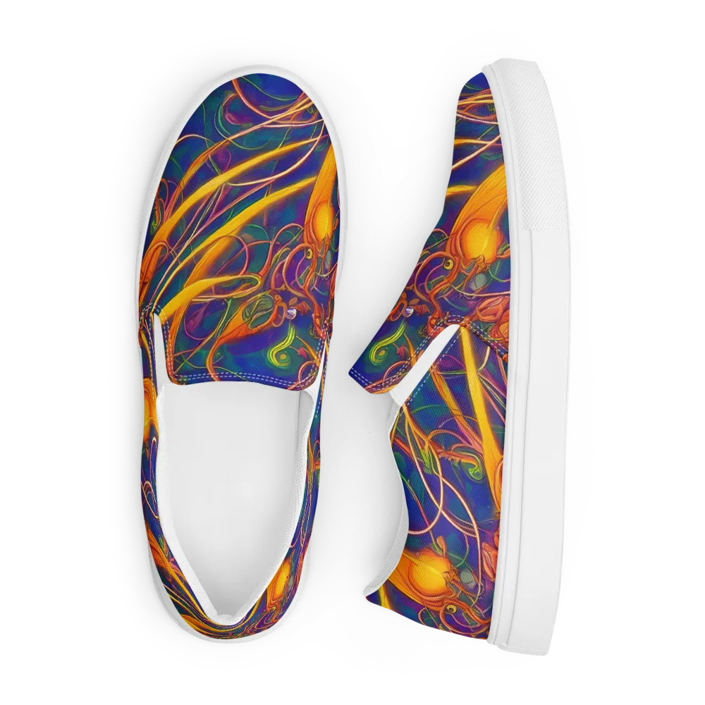 Luminous Whirl on Men's Slip-On Canvas Shoes — Front