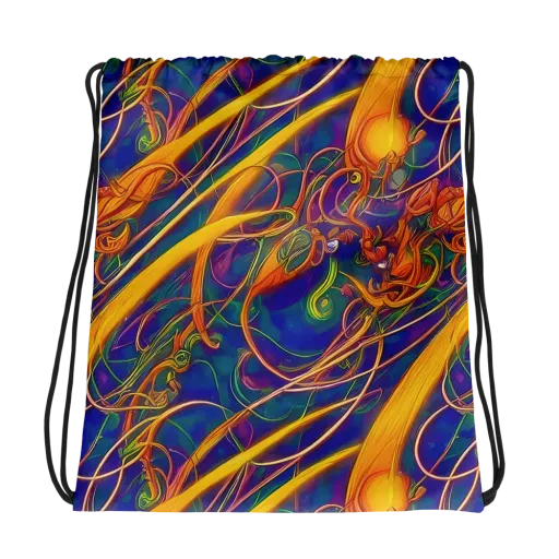 Luminous Whirl on a Drawstring Bag