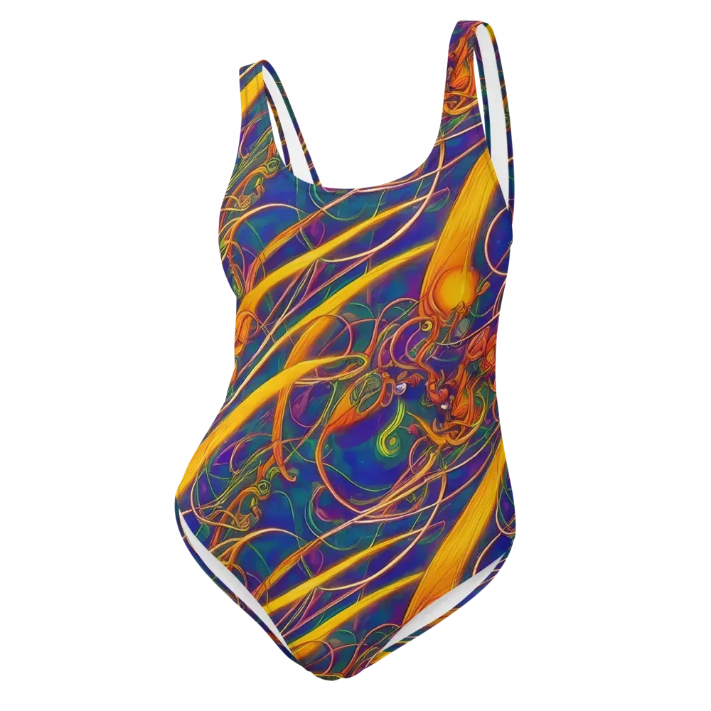 Luminous Whirl on One-Piece Swimsuit — Front