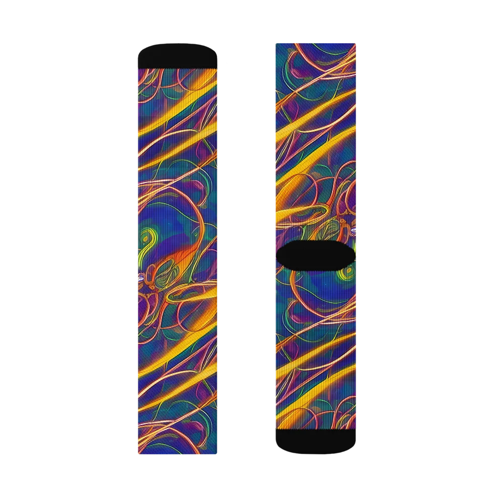 Luminous Whirl on Socks — Left Sock