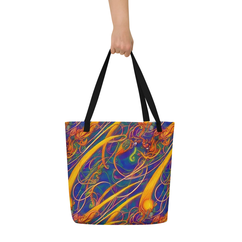 Luminous Whirl on Large Tote Bag W/ Pocket — Front