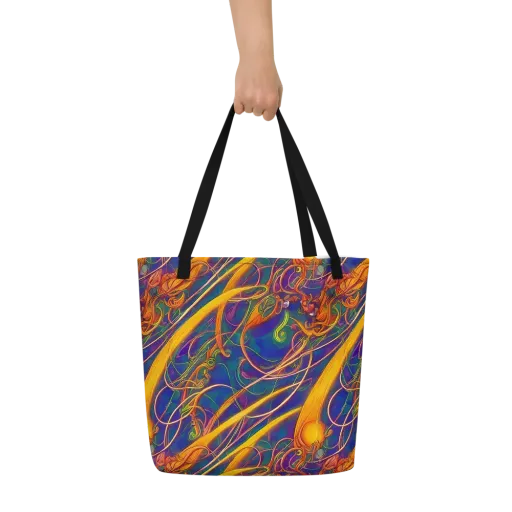 Luminous Whirl on a Large Tote Bag W/ Pocket
