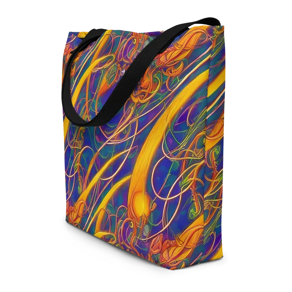 Luminous Whirl on Large Tote Bag W/ Pocket — Front