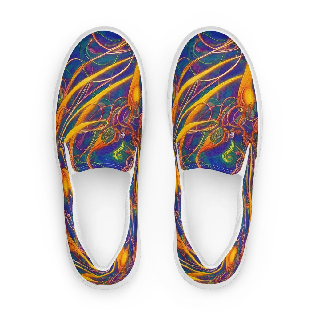 Luminous Whirl on Women's Slip-On Canvas Shoes — Front