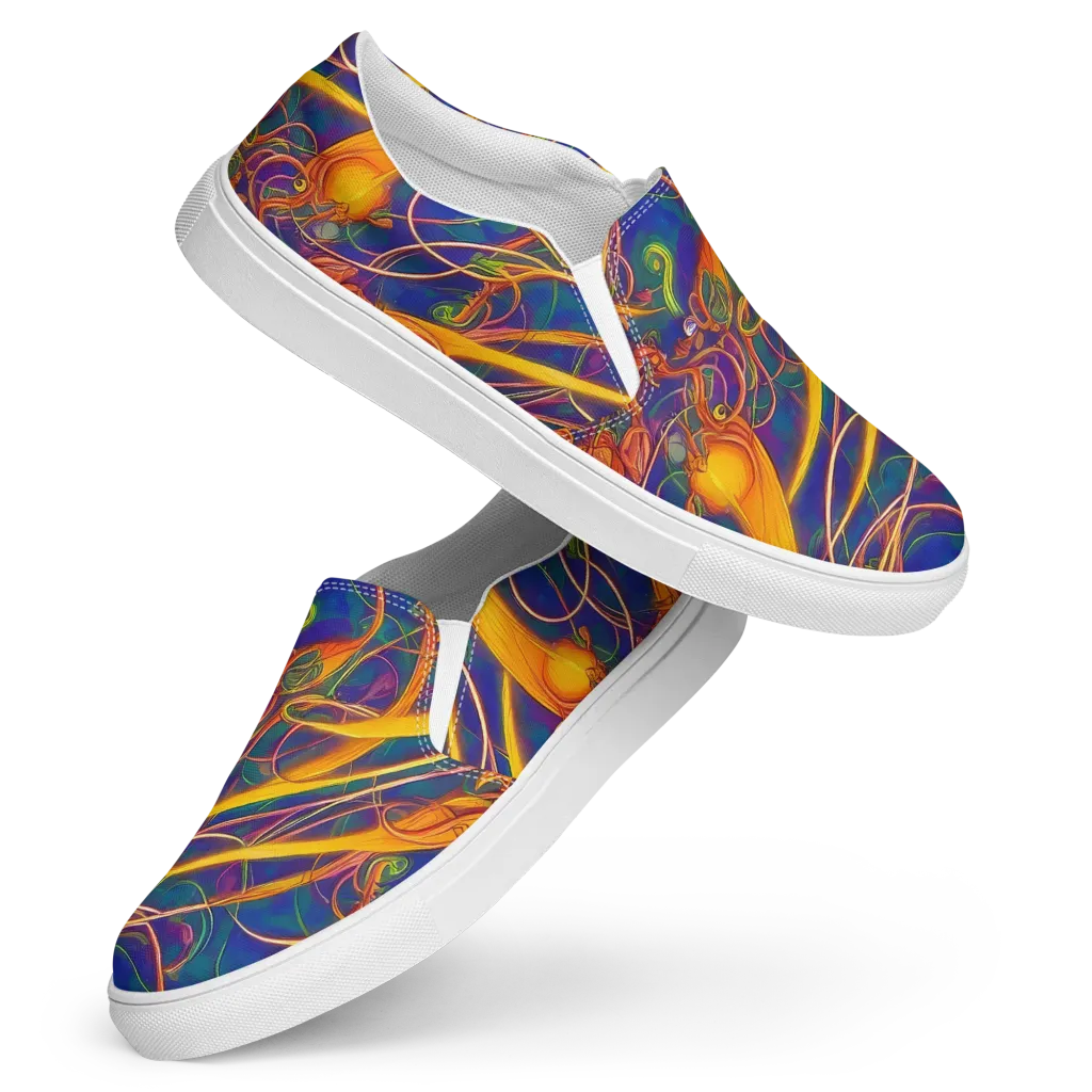 Luminous Whirl on Women's Slip-On Canvas Shoes — Front