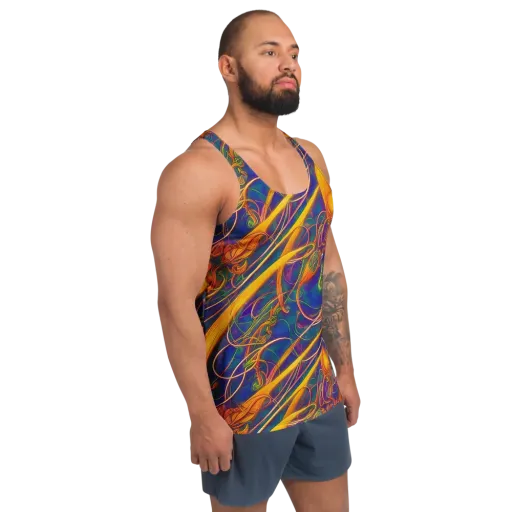 Luminous Whirl on a Men's Tank Top