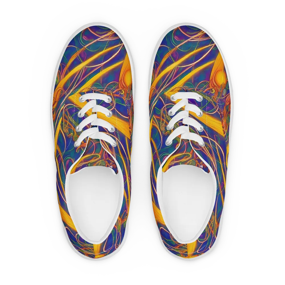 Luminous Whirl on Men's Lace-Up Canvas Shoes — Front