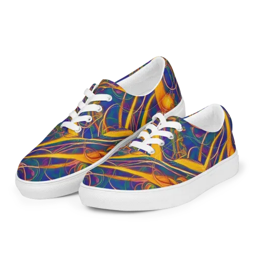Luminous Whirl on a Men's Lace-Up Canvas Shoes