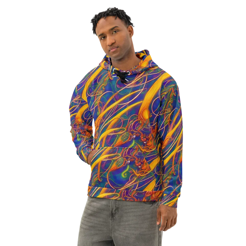 Luminous Whirl on Cotton Hoodie — Left Front