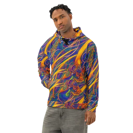 Luminous Whirl on a Cotton Hoodie