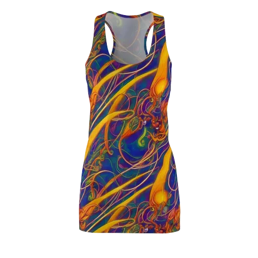 Luminous Whirl on a Racerback Dress