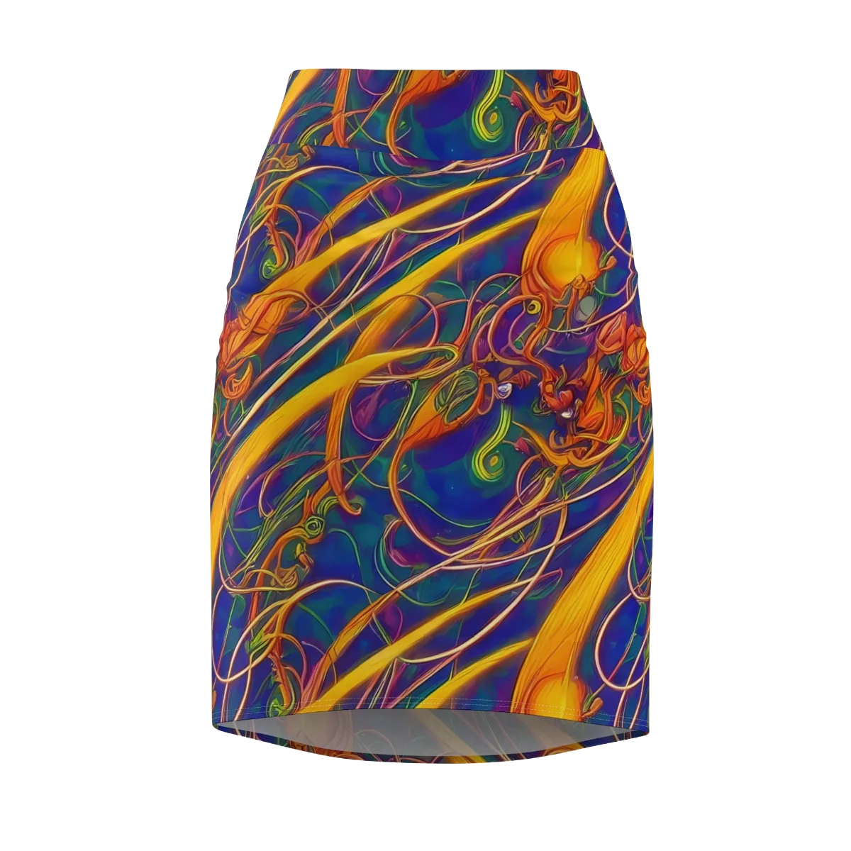 Luminous Whirl on Pencil Skirt — Front