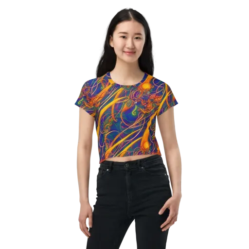Luminous Whirl on a Crop Tee