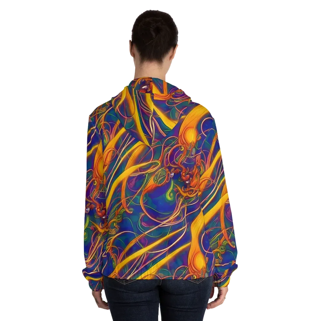Luminous Whirl on Women's Full-Zip Hoodie — Back On Person