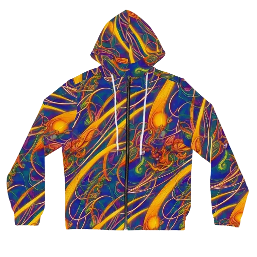 Luminous Whirl on a Women's Full-Zip Hoodie