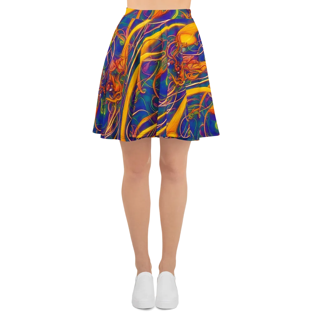 Luminous Whirl on Skater Skirt — Front