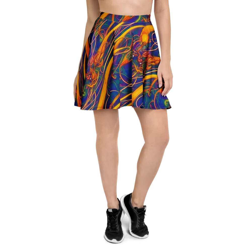 Luminous Whirl on Skater Skirt — Front