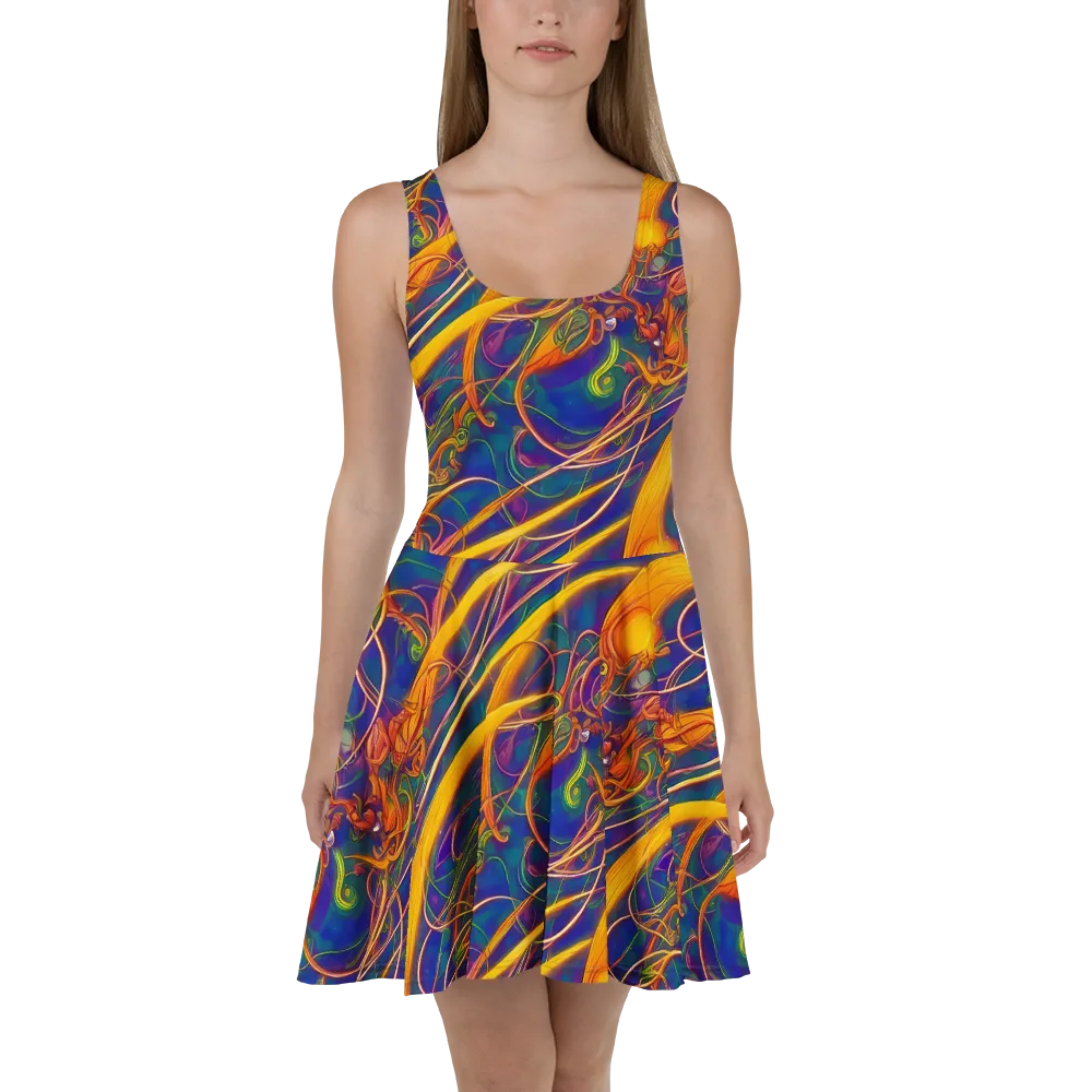 Luminous Whirl on Skater Dress — Front