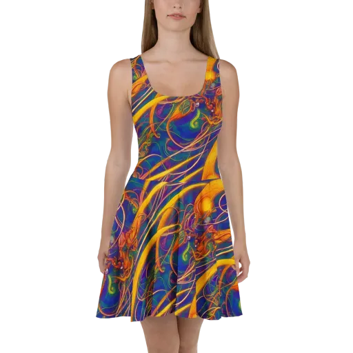 Luminous Whirl on a Skater Dress