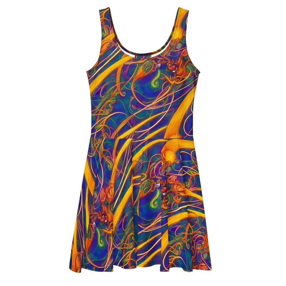Luminous Whirl on Skater Dress — Front