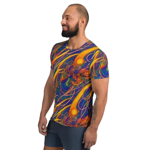 Luminous Whirl on a Men's Athletic T-Shirt
