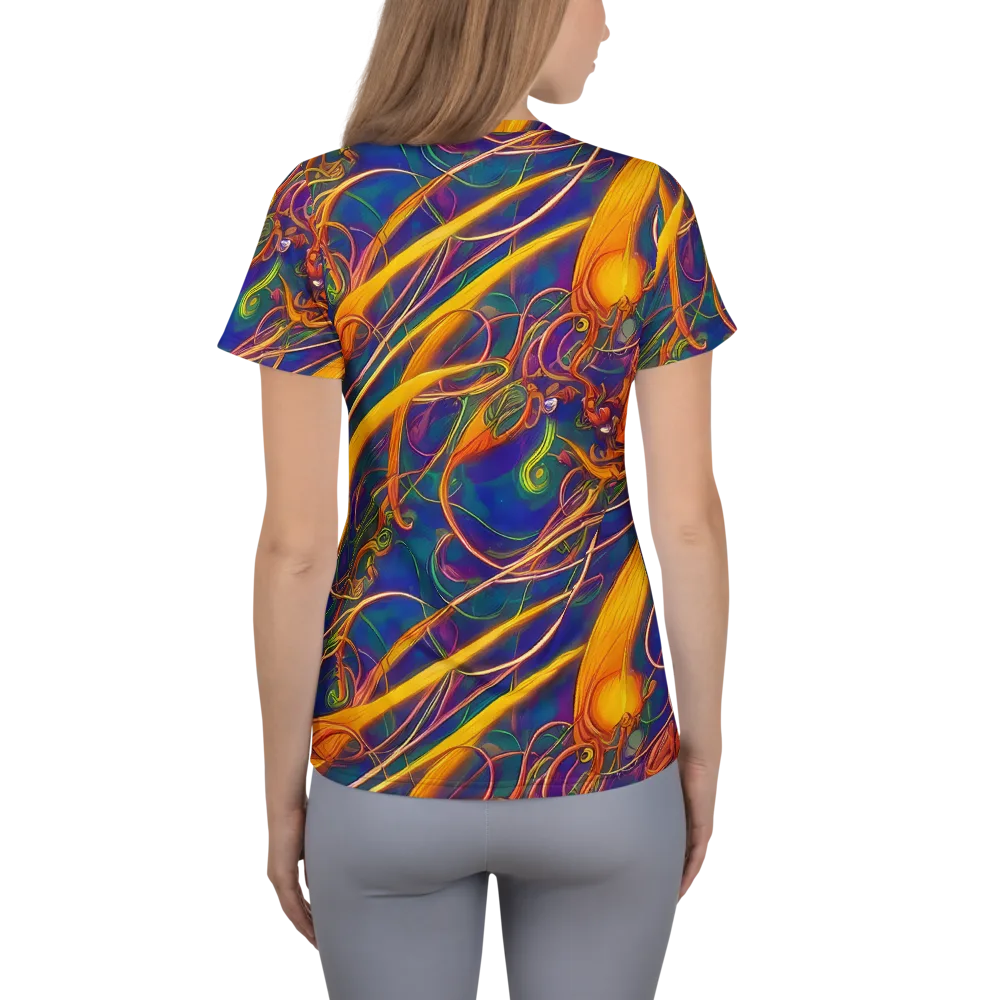 Luminous Whirl on Women's Athletic T-Shirt — Back