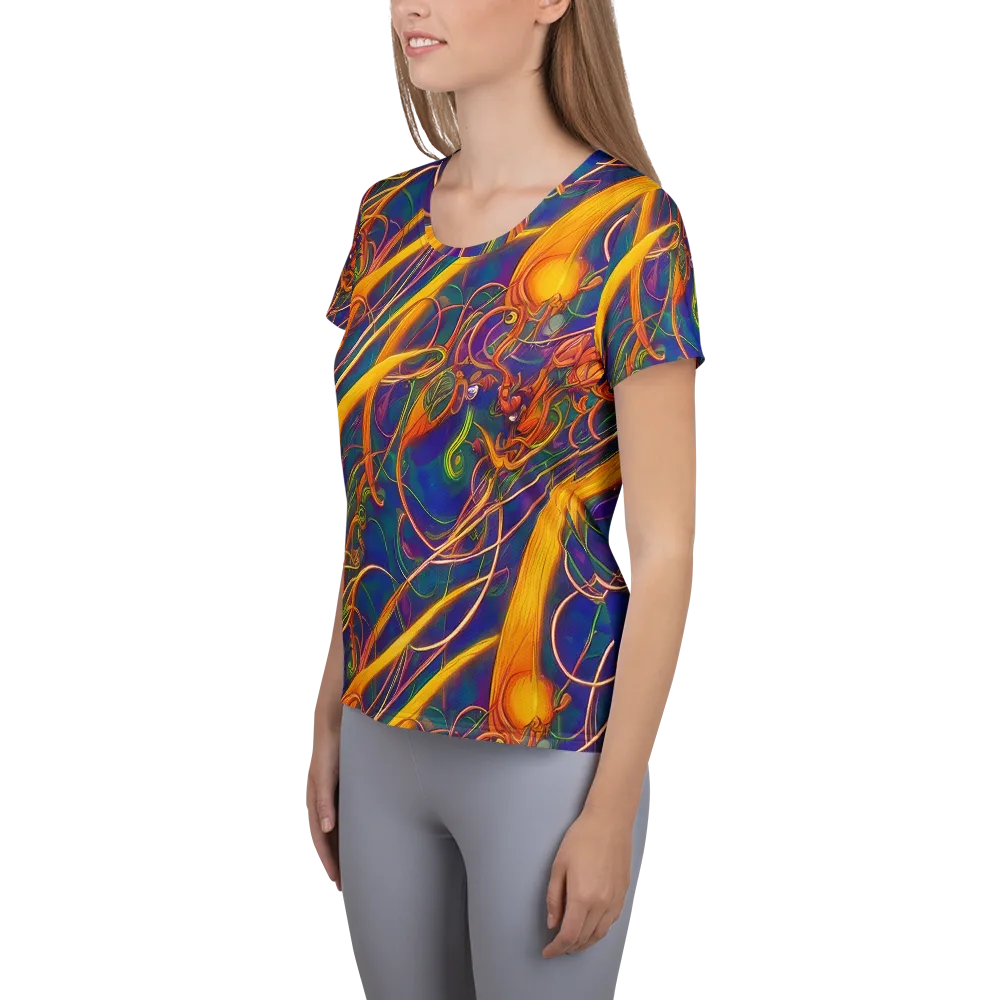 Luminous Whirl on Women's Athletic T-Shirt — Left