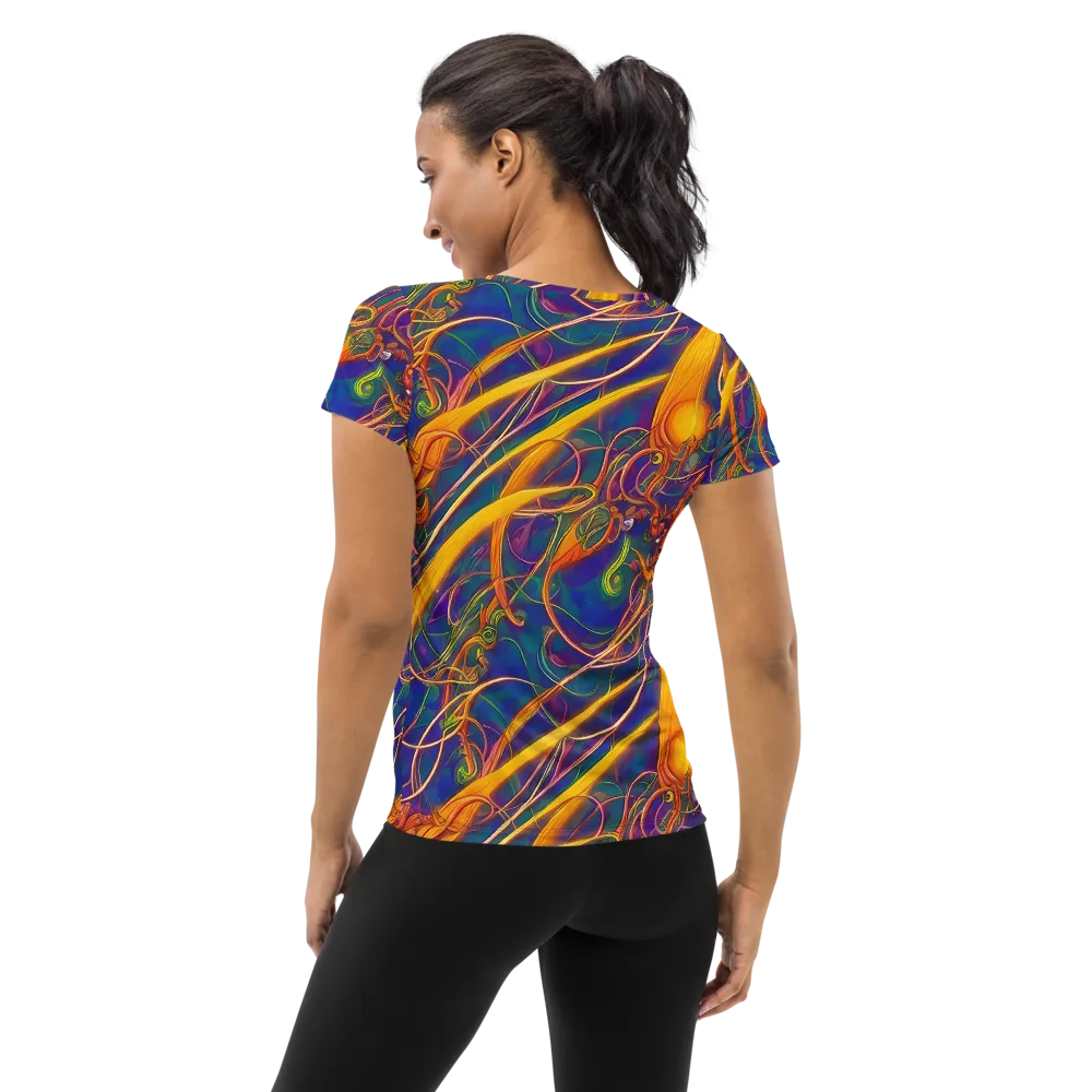 Luminous Whirl on Women's Athletic T-Shirt — Back