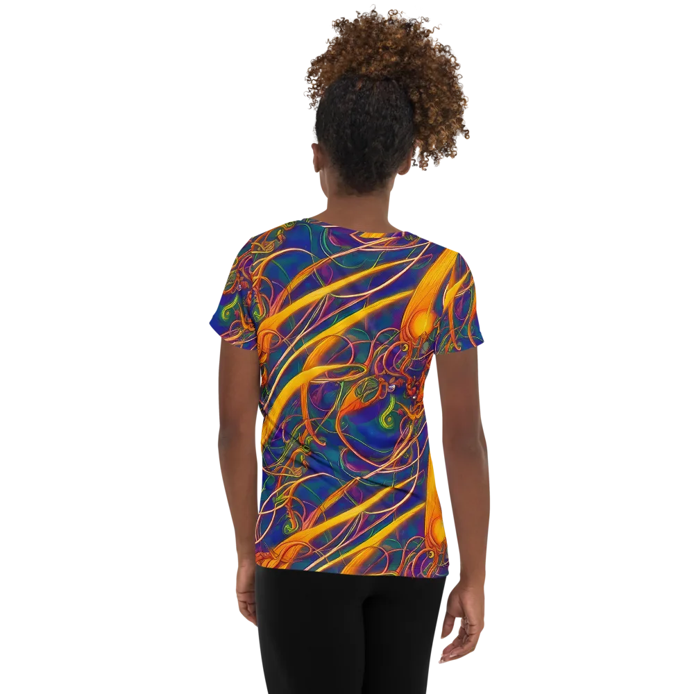 Luminous Whirl on Women's Athletic T-Shirt — Back